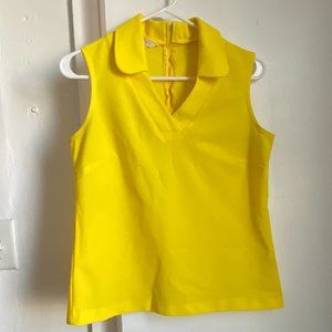 Vintage Yellow Polyester Blouse